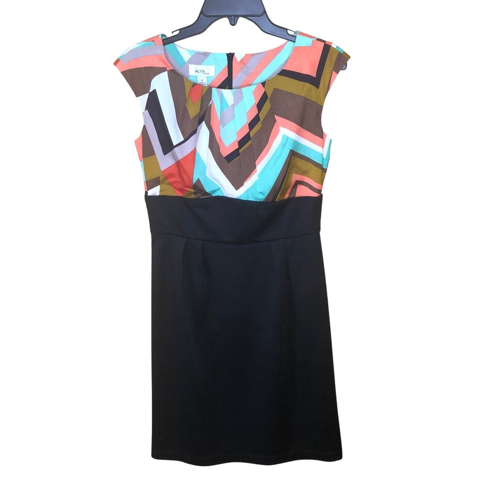 Alyx Geometric Black Orange Green Dress New 4